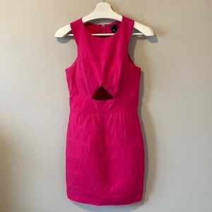 Trixxi Hot Pink Dress With Cut Out